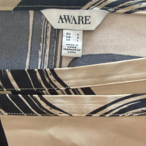 AWARE - Flowy, Long, Tan/Brown/Black, Graphic Pattern, Long Wrap Skirt -Size L - Picture 6 of 8